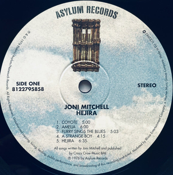 Joni Mitchell : Hejira (LP, Album, RE, RM, 180)