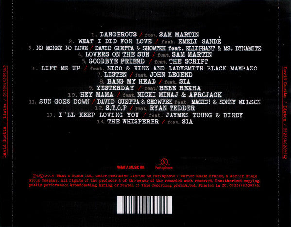 David Guetta : Listen (CD, Album)