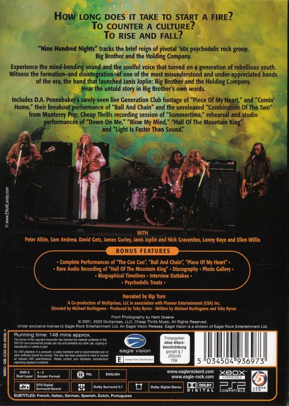 Big Brother & The Holding Company With Janis Joplin : Nine Hundreds Nights (DVD-V, Comp, PAL, Reg)