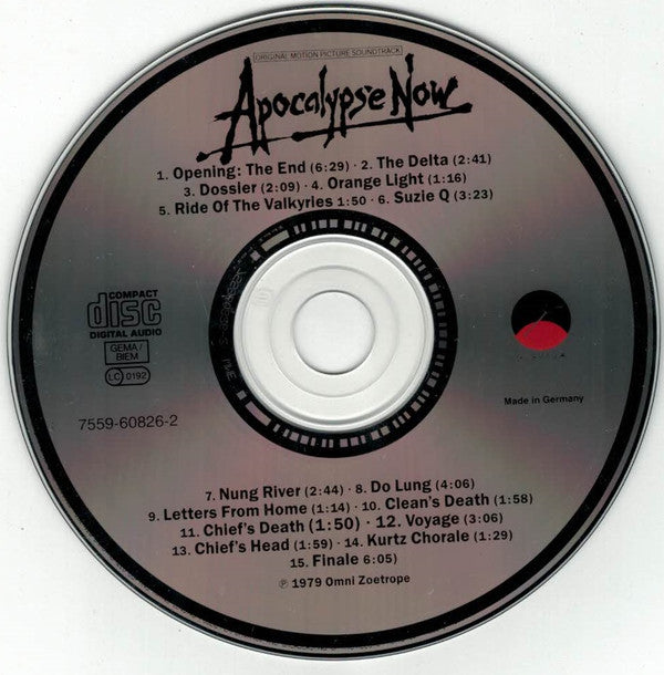 Carmine Coppola And Francis Ford Coppola : Apocalypse Now (Original Motion Picture Soundtrack) (CD, Album, RE)