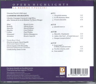 Giacomo Puccini - Renata Scotto, Alfredo Kraus, National Philharmonic Orchestra, James Levine (2) : La Bohème Opera Highlights (CD, Album)