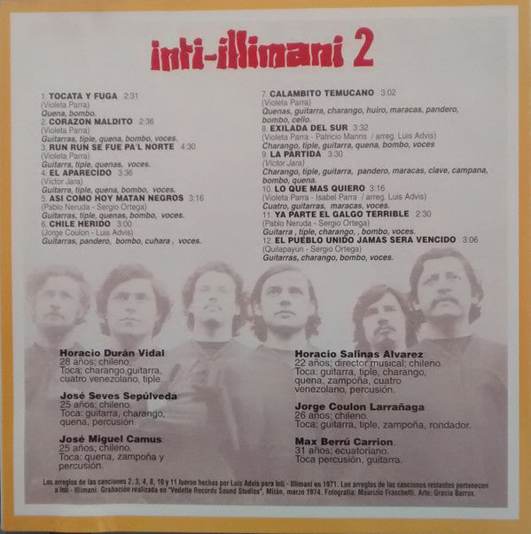 Inti Illimani : Inti-Illimani 2 - La Nueva Cancion Chilena (CD, Album, RE)