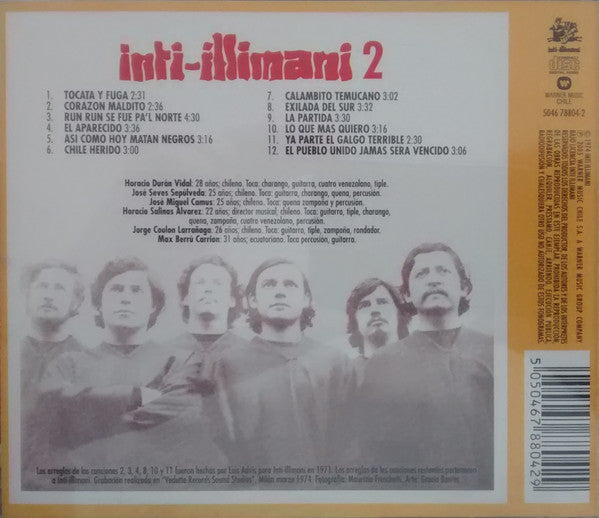 Inti Illimani : Inti-Illimani 2 - La Nueva Cancion Chilena (CD, Album, RE)