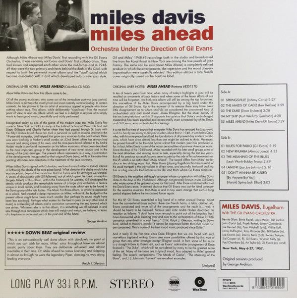 Miles Davis : Miles Ahead (LP, Album, RE, 180)