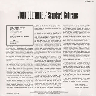 John Coltrane : Standard Coltrane (LP, Album, RE, 180)