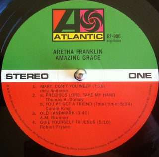 Aretha Franklin With Rev. James Cleveland & The Southern California Community Choir : Amazing Grace (2xLP, Album, RE, 180)