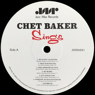Chet Baker : Chet Baker Sings (LP, Album, Mono, RE, RM, 180)