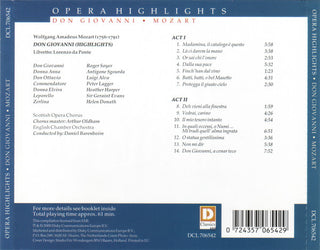 Wolfgang Amadeus Mozart, Geraint Evans, Heather Harper, Luigi Alva, English Chamber Orchestra, Daniel Barenboim : Don Giovanni (Opera Highlights) (CD, Album)