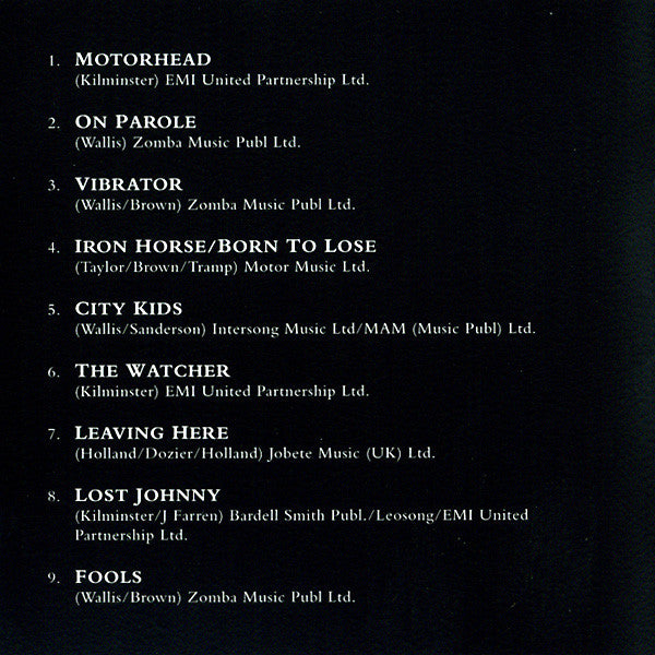 Motörhead : On Parole (CD, Album, RE, RM)