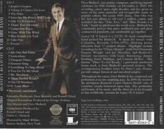 Dave Brubeck : Legacy Of A Legend (2xCD, Comp)