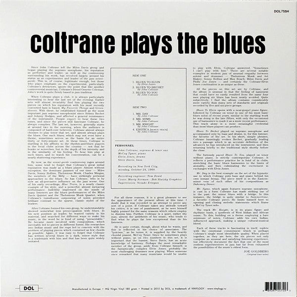 John Coltrane : Coltrane Plays The Blues (LP, Album, RE, 180)