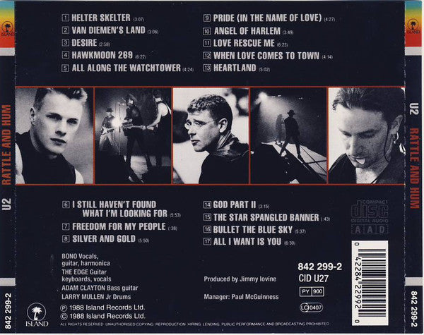 U2 : Rattle And Hum (CD, Album, RE)