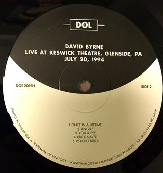 David Byrne : Live At The Keswick Theatre, Glenside PA - July 20,1994 (LP, Unofficial, 180)