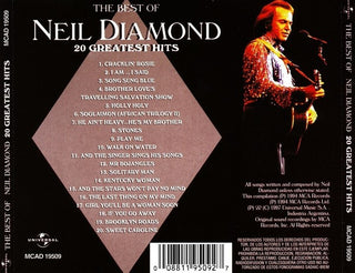 Neil Diamond : The Best Of Neil Diamond - 20 Greatest Hits (CD, Comp, RE)