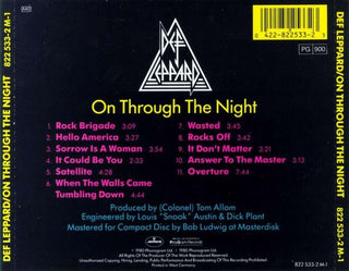 Def Leppard : On Through The Night (CD, Album, RE, RP)