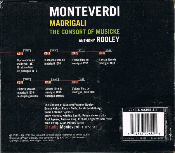 Claudio Monteverdi - The Consort Of Musicke / Anthony Rooley : Madrigali (4xCD, Album + Box + 3xCD, Album + Box)