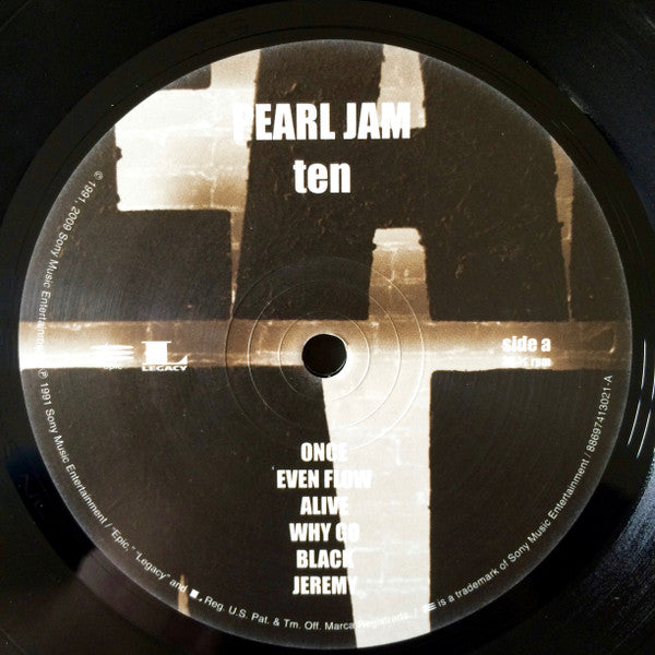 Pearl Jam : Ten (LP, Album, RM + LP, Album, Rem + RM, Gat)