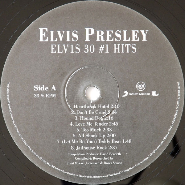 Elvis Presley : ELV1S 30 #1 Hits (2xLP, Comp, RE)