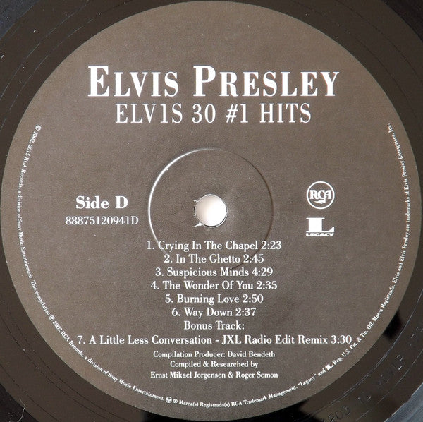 Elvis Presley : ELV1S 30 #1 Hits (2xLP, Comp, RE)