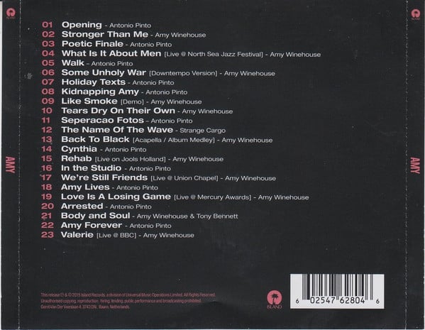 Antonio Pinto, Amy Winehouse : Amy (The Original Soundtrack) (CD, Album)