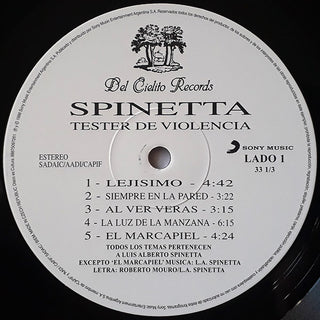 Luis Alberto Spinetta : Tester De Violencia (LP, Album, RE, RM)