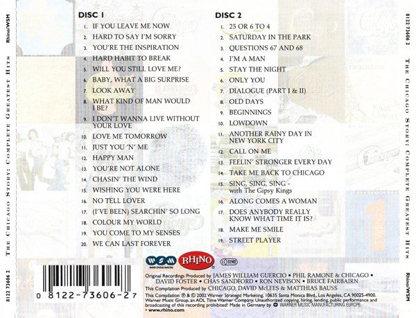 Chicago (2) : The Chicago Story: Complete Greatest Hits (2xCD, Comp, RM)