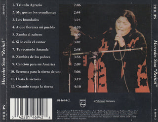 Mercedes Sosa : Recital (CD, Comp, RE)