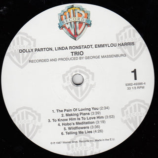 Dolly Parton, Linda Ronstadt, Emmylou Harris : Trio (LP, Album, RE)