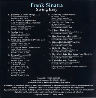 Frank Sinatra : Swing Easy (CD, Comp, RE, RM, RP)