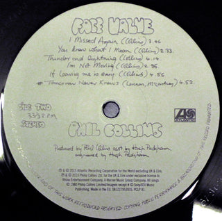 Phil Collins : Face Value (LP, Album, RE, RM, Gat)