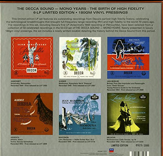 Various : The Decca Sound - Mono Years • The Birth Of High Fidelity (6xLP, Album, Mono + Box, Comp, Ltd, Num)