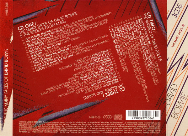 Various : The Many Faces Of David Bowie (A Journey Through The Inner World Of David Bowie) (3xCD, Comp)