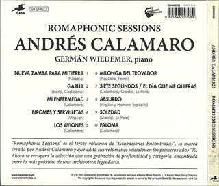 Andrés Calamaro Con El Piano De German Wiedemer : Romaphonic Sessions (Grabaciones Encontradas Volumen 3) (CD, Album)