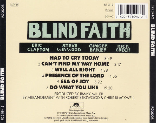 Blind Faith (2) : Blind Faith (CD, Album, RE, PMD)