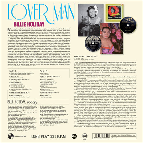 Billie Holiday : Lover Man (LP, Comp, RE)