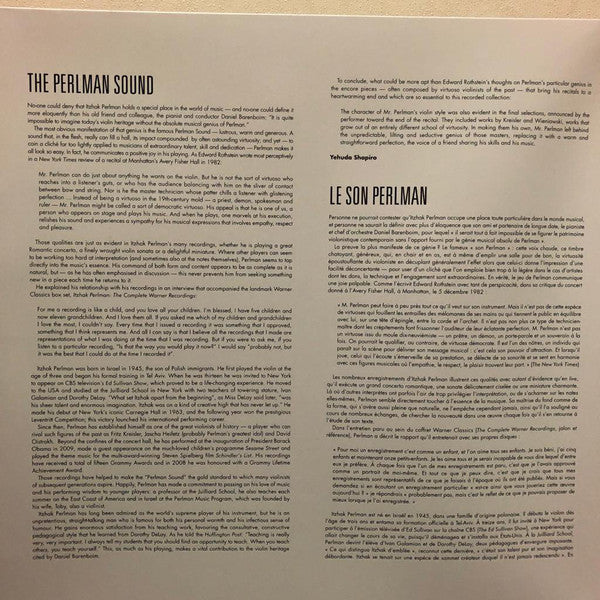 Itzhak Perlman : The Perlman Sound (LP, Album, RE)