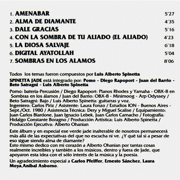 Spinetta Jade : Alma De Diamante (CD, Album, RE)