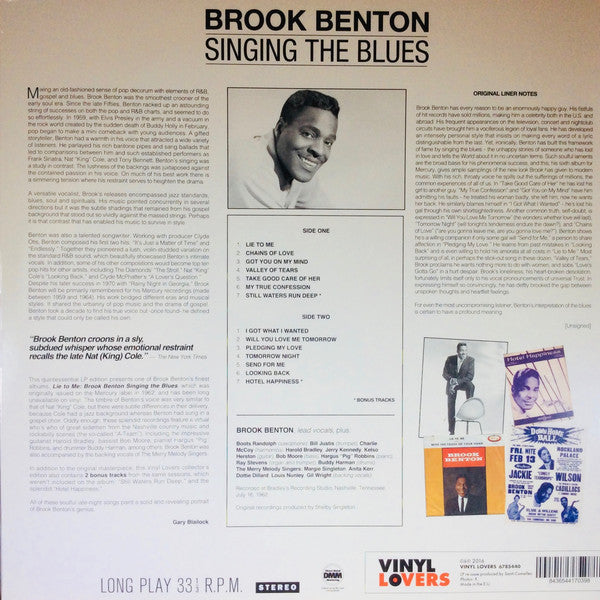 Brook Benton : Lie To Me - Brook Benton Singing The Blues (LP, Album, Ltd, RE, RM, 180)