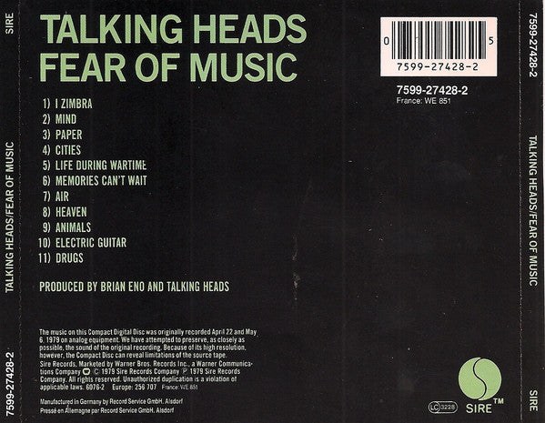 Talking Heads : Fear Of Music (CD, Album)