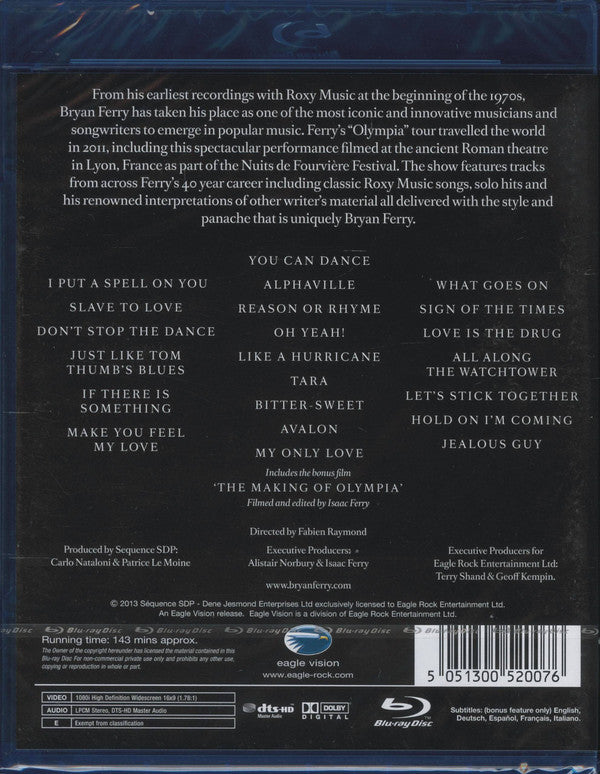 Bryan Ferry : Live In Lyon (Nuits De Fourvière) (Blu-ray, Multichannel)