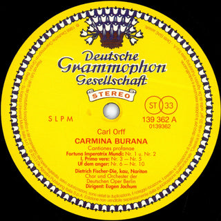 Carl Orff • Gundula Janowitz ∙ Gerhard Stolze ∙ Dietrich Fischer-Dieskau, Chor der Deutschen Oper Berlin Und Orchester Der Deutschen Oper Berlin , Dirigent: Eugen Jochum : Carmina Burana (LP, RE, S/Edition, 180)