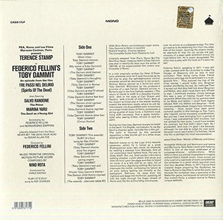 Nino Rota : Toby Dammit (Original Film Soundtrack) (LP, Album, Mono)
