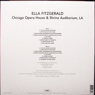 Ella Fitzgerald : Chicago Opera House & Shrine Auditorium, LA (LP, Album, Mono, RE, 180)