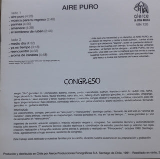 Congreso : Aire Puro (LP, Album, RE)