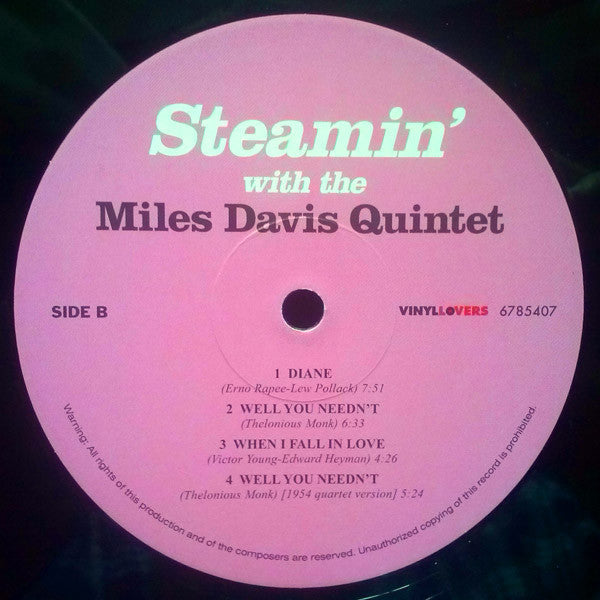 The Miles Davis Quintet : Steamin' With The Miles Davis Quintet (LP, Album, Ltd, RE, 180)