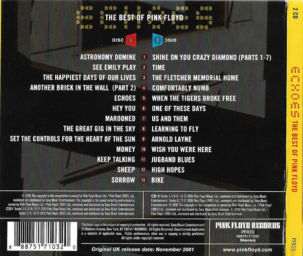 Pink Floyd : Echoes (The Best Of Pink Floyd) (2xCD, Comp, Mixed, RE, RM)