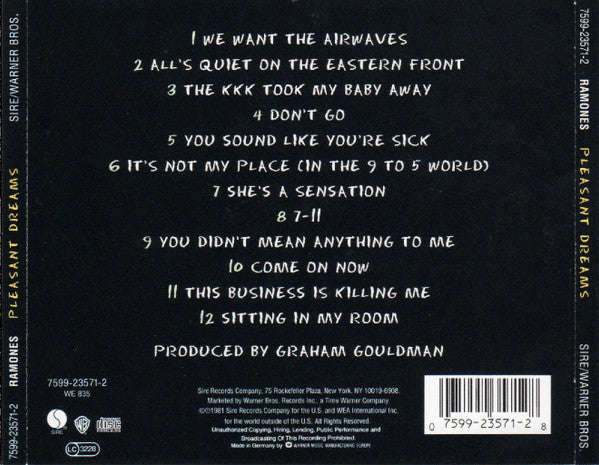 Ramones : Pleasant Dreams (CD, Album, RE)