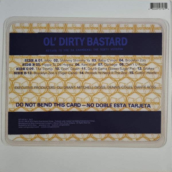 Ol' Dirty Bastard : Return To The 36 Chambers: The Dirty Version (2xLP, Album, RE, RP)