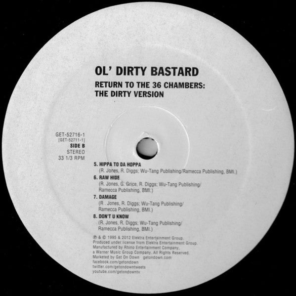 Ol' Dirty Bastard : Return To The 36 Chambers: The Dirty Version (2xLP, Album, RE, RP)