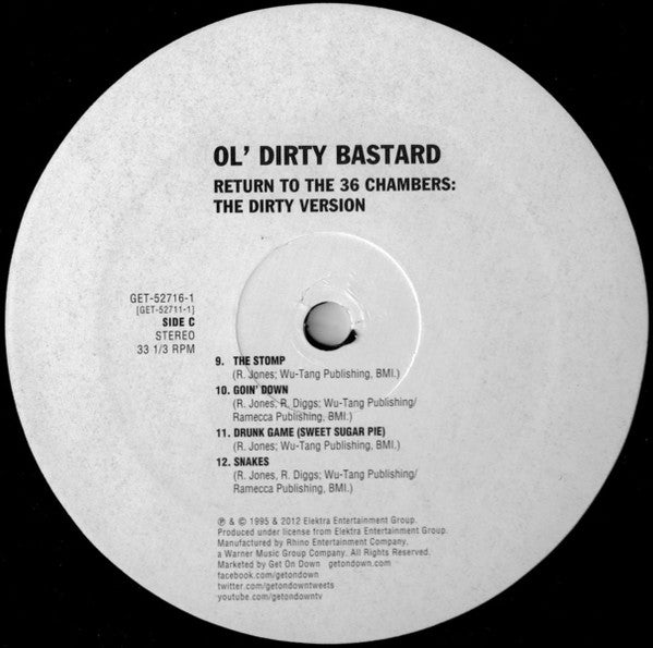 Ol' Dirty Bastard : Return To The 36 Chambers: The Dirty Version (2xLP, Album, RE, RP)